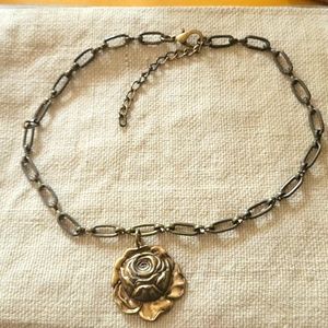 Nordstrom Rose Necklace in Brass